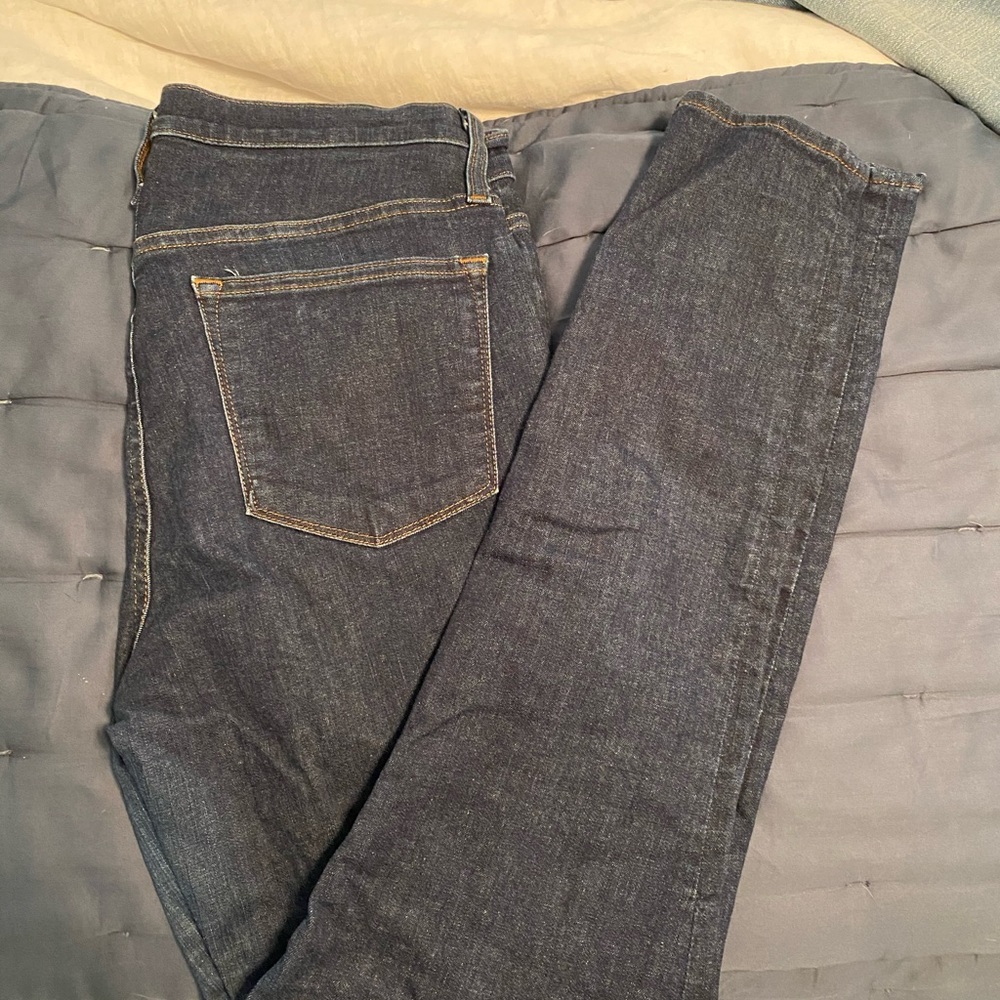 J Crew size 31 tall dark wash jeans. High waisted.
